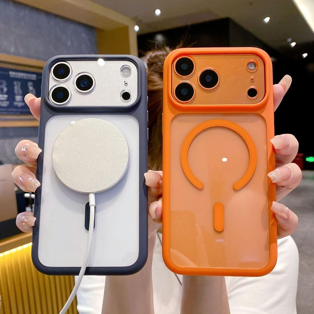 Luxury Transparent Magnetic Phone Case For iPhone 17 Pro Max 17Pro 17 Air For Magsafe Wireless Charging Camera Protection Cover