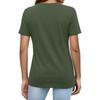 Top de uniforme de cuidador de manga corta con cuello en V de color para mujer con bolsillos de color