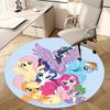 1pc My Little Pony Round Carpet  Anime Cartoon Design, Office Chair Mat, NonSlip Rug for Home Decor, Seasonal Gift, Office, Living Room