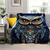 1 Eulenmuster-Decke, weiche, warme Kuscheldecke für Sofa, Büro, Bett, Camping und Reisen