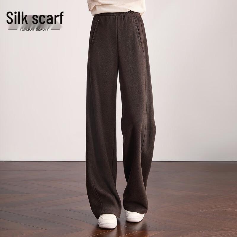 

Women s Elastic Waist Wide-Leg Casual Pants M