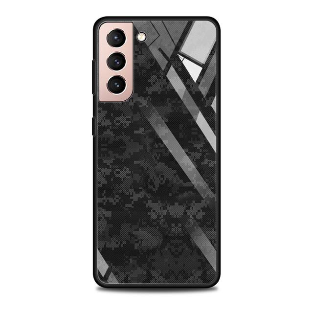 Camouflage Pattern Camo Military Army Glass Case For Samsung Galaxy S21 S20 Ultra S10 Plus Lite S20fe 5g S10e S9 S8 Shell Funda