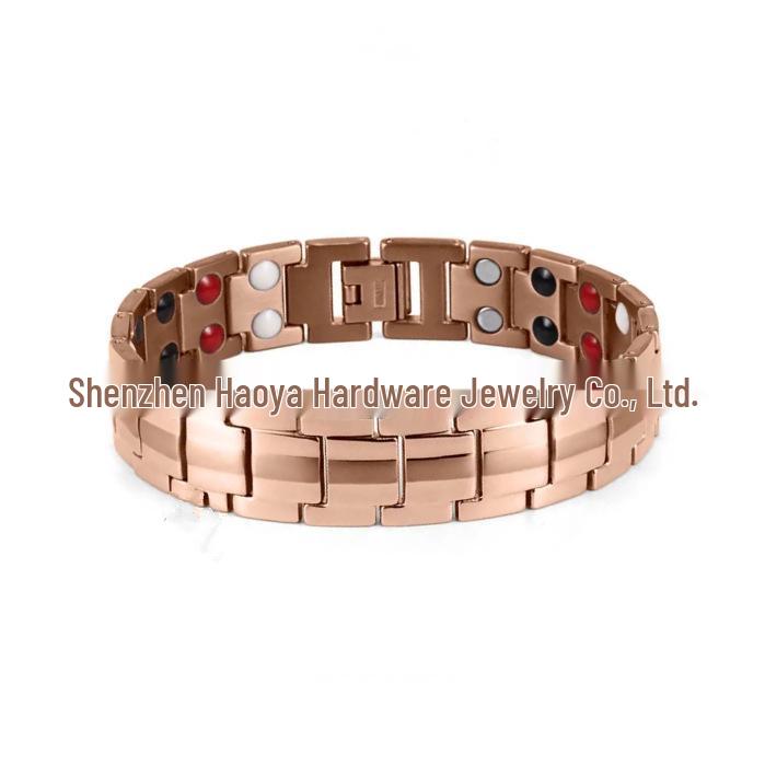 Bracelet de santé en pierre magnétique: Anti-Radiation & Anti-Fatigue, Design Coquille de Tortue Électroplaqué Sous Vide