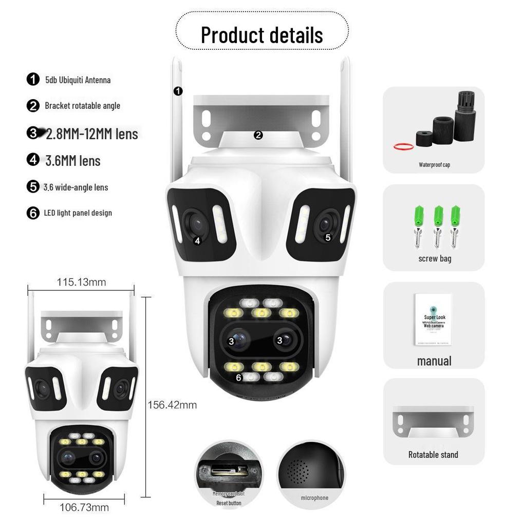 Wireless 8x Zoom Outdoor Panoramic HD Camera with Cross-border Linkage and 360-Degree Coverage