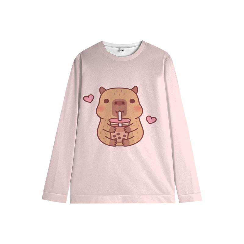Capybara Kids Crewneck Sweatshirt My Spirit Animal Soft Cartoon Print Comfy Unisex Casual Wear for Boys & Girls