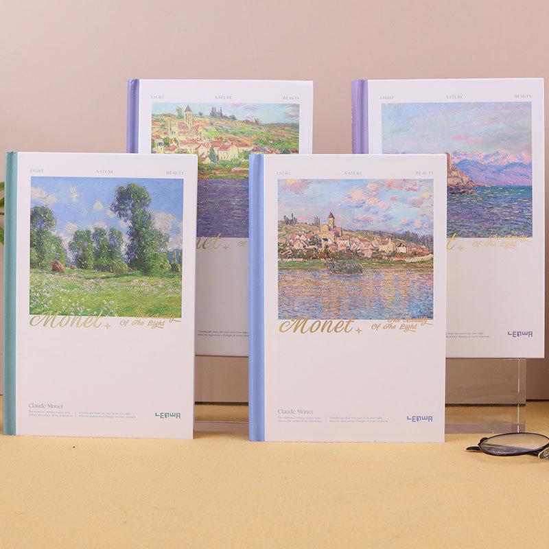 Oil Painting Landscape Hardcover Paper Notebook Artistic Sophisticated Thickened High Quality Student Planner Gift Notes (as the picture,None)