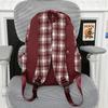 Sac à dos à carreaux rétro pour femme Sac d'école pour étudiant