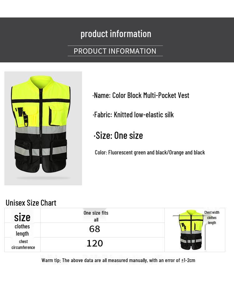 Reflective Safety Vest for Traffic, Construction, and Riding