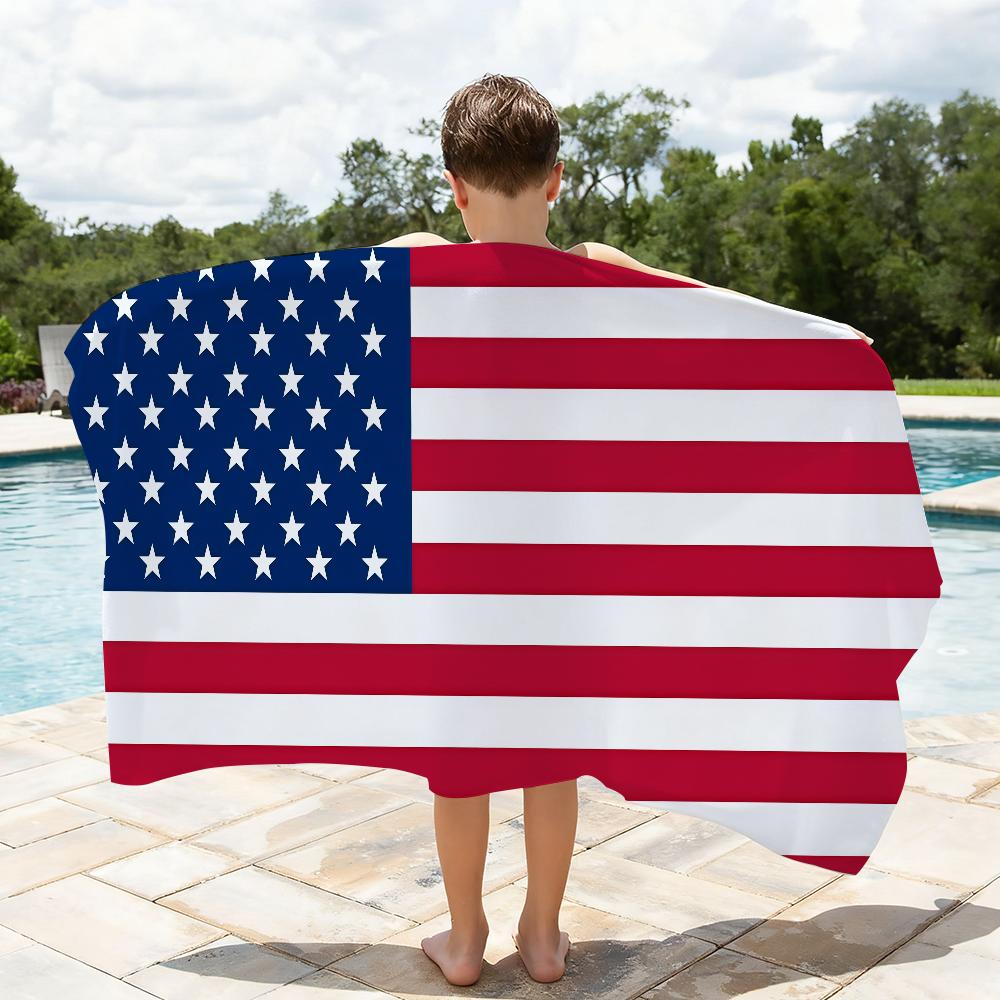 Flagge Amerikanische USA Handtuch Weich Leicht Anti-Sand Großes Strandhandtuch Schnelltrocknend Bad Sport Familie