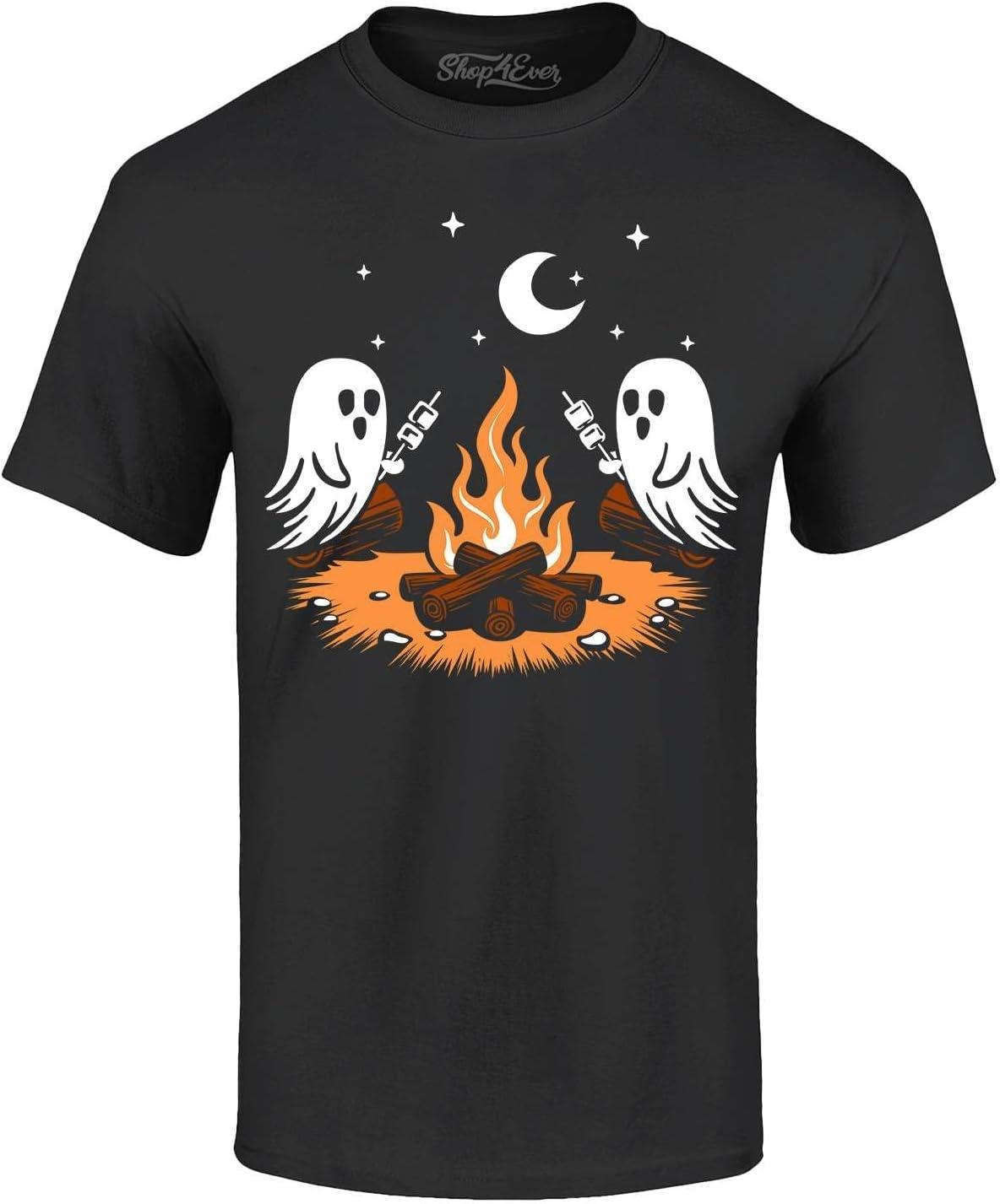 shop4ever Ghosts Roasting Marshmallows Smores Campfire T-Shirt S