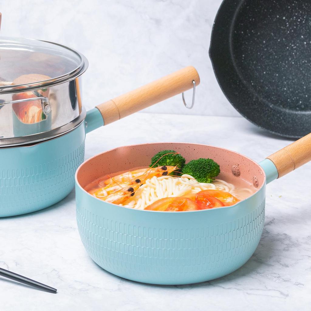 Yukihira Non-Stick Maifan Stone Baby Food Pot with Steamer Basket
