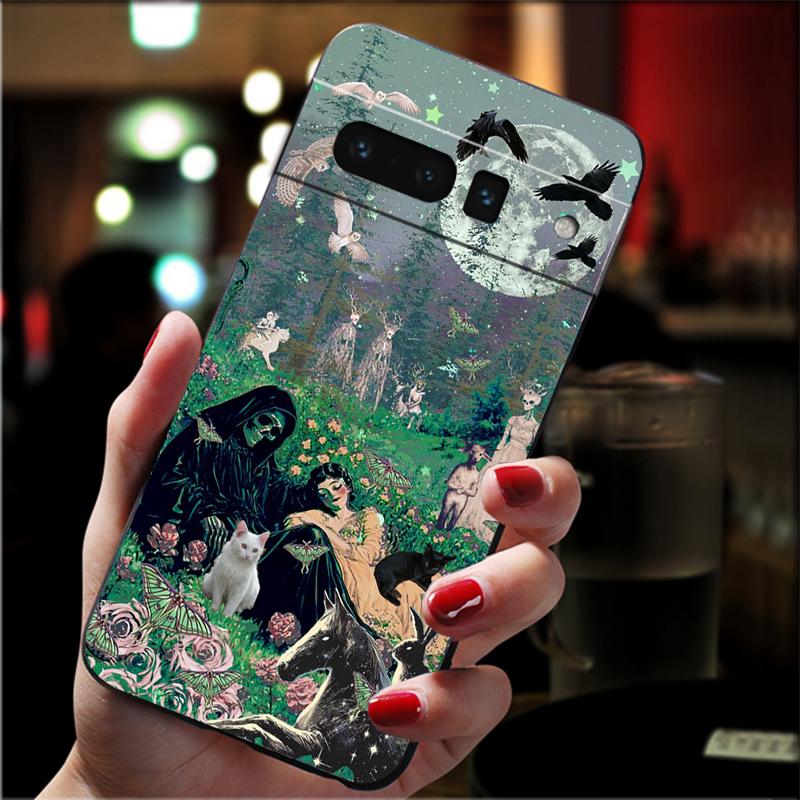 Handyhülle Für Google Pixel 10 Pro 9 Pro XL 9A 8 7 6 Pro Pixel 8A 7A 6A Pixel 8 7 6 5 Schwarze Katze Kunst