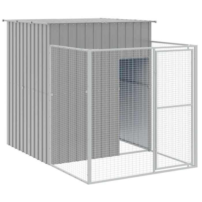 VidaXL Dog Niche with Courtyard Light Grey 165x251x181 Cm, Dog Cage, Dog Shelter, Pet House 172366