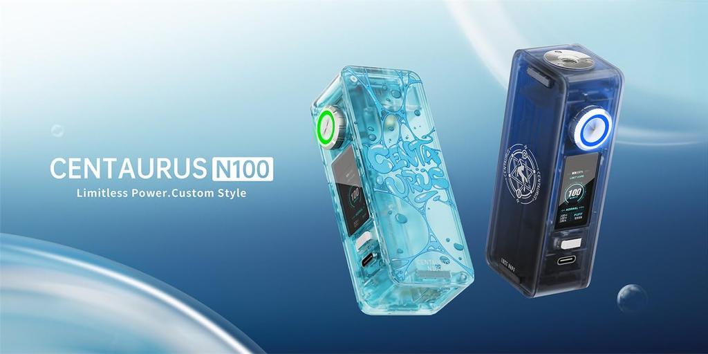 Lost Vape Centaurus N100 Mod Starter Kit with Centaurus Sub Ohm Tank (5ml) for Lost Vape Centaurus Electronic Cigarettes (Blue Waves)
