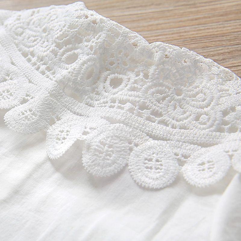New Spring Toddler Kids Girls White Shirt LongSleeve Cotton Lace Children Girl Tops Blouse KidsClothes