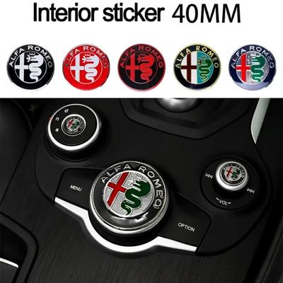 Naklejka z emblematem na kierownicę samochodu 40 mm, plakietka na pokrętło konsoli środkowej do Giulietta Mito Giulia Stelvio Brera 147 156 159