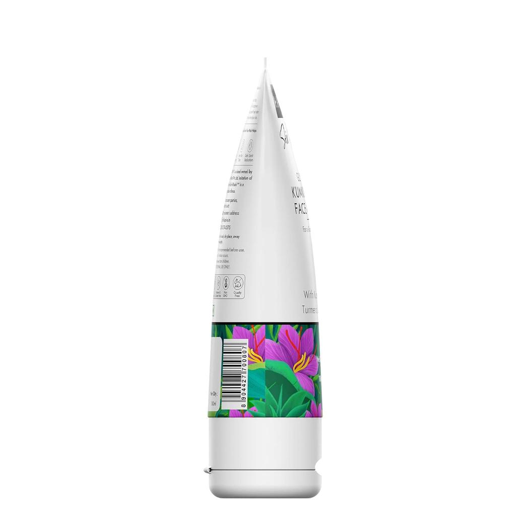 Kapiva Kumkumadi Glow Face Wash 100ML Pack | Reduces Pigmentation & Dark Spots | Deep Cleansing for All Skin Types