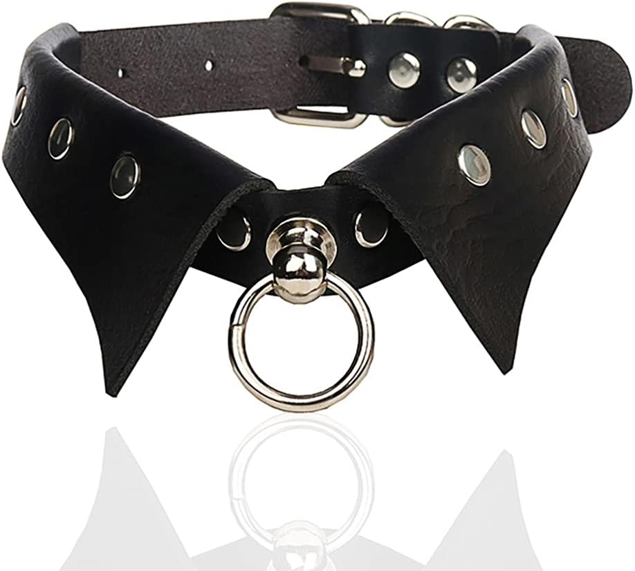 Gothic Leather Choker Necklaces Black Punk Nightclub Jewerly Accessories for Women Girlfriend чёрный