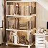 1Pc Foldableing Storage Cabinet Home Living Room Bedroom Gap Storage Cabinet Bedside Sliding Door Finishing Storage Cabinet