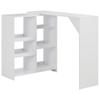 Day and Night - Day and Night Bar Table with White Mobile Shelf 138x39x110 Cm