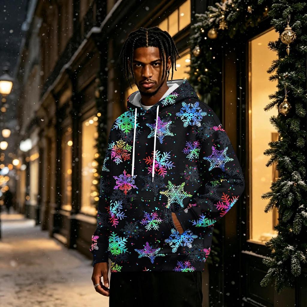 Men's Christmas Hoodie with Long Sleeve Pullover Sweatshirt
