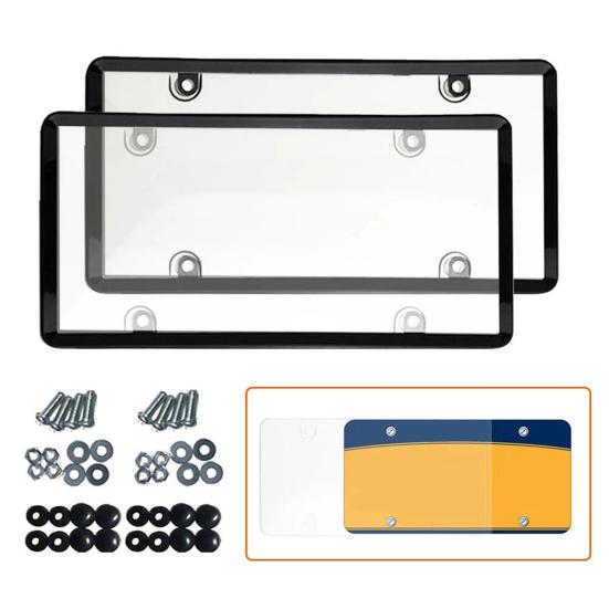 Transparent License Plate Holders with Screws UV Resistant Universal Fit