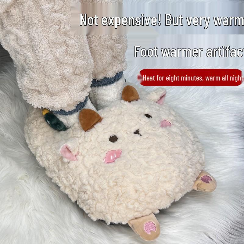 Vinteruppvärmd fotvärmardyna för flickor - Uppladdningsbar varmvattenflaska täcke