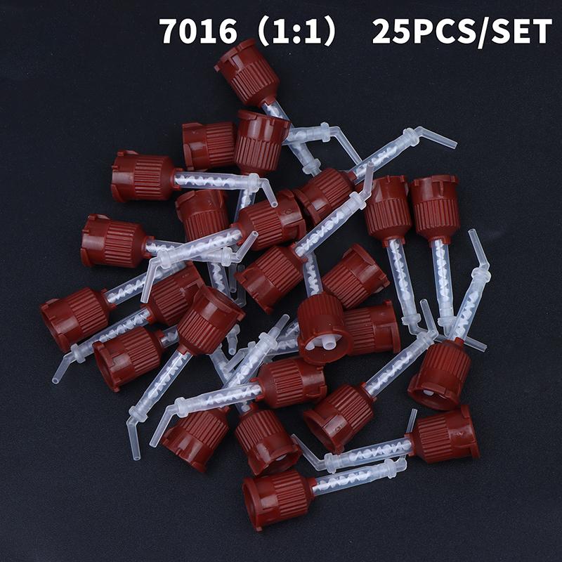 25Pcs Dental Disposable Mixing Tips Intra Oral Nozzle Smooth Glue Output For Silicone Resin Dental Clinic Restoration