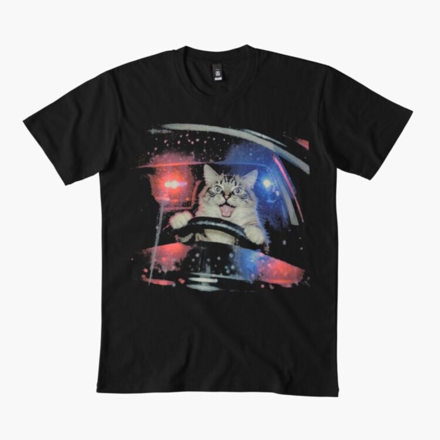 Funny Cat Driving Shirt Unhinged Funny Cat Meme T-shirt For Men Women 100% Cotton T Shirts Short Sleeve Tops 0320-4 - Men s S... S разноцветный