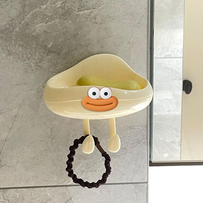 Bathroom Soap Box With Drain Cute Wall Mounted Soap Dish Box Plastic Soap Storage Container Tray Creative Bathroom Gadgets