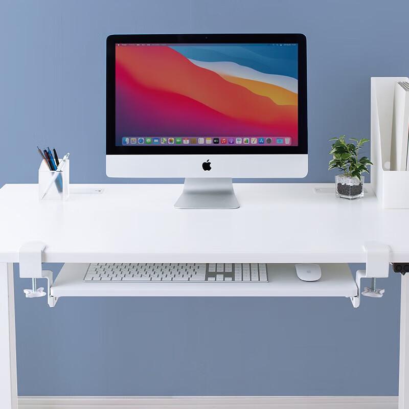 SANWA SUPPLY Under Desk Clamp-on Keyboard & Mouse Tray