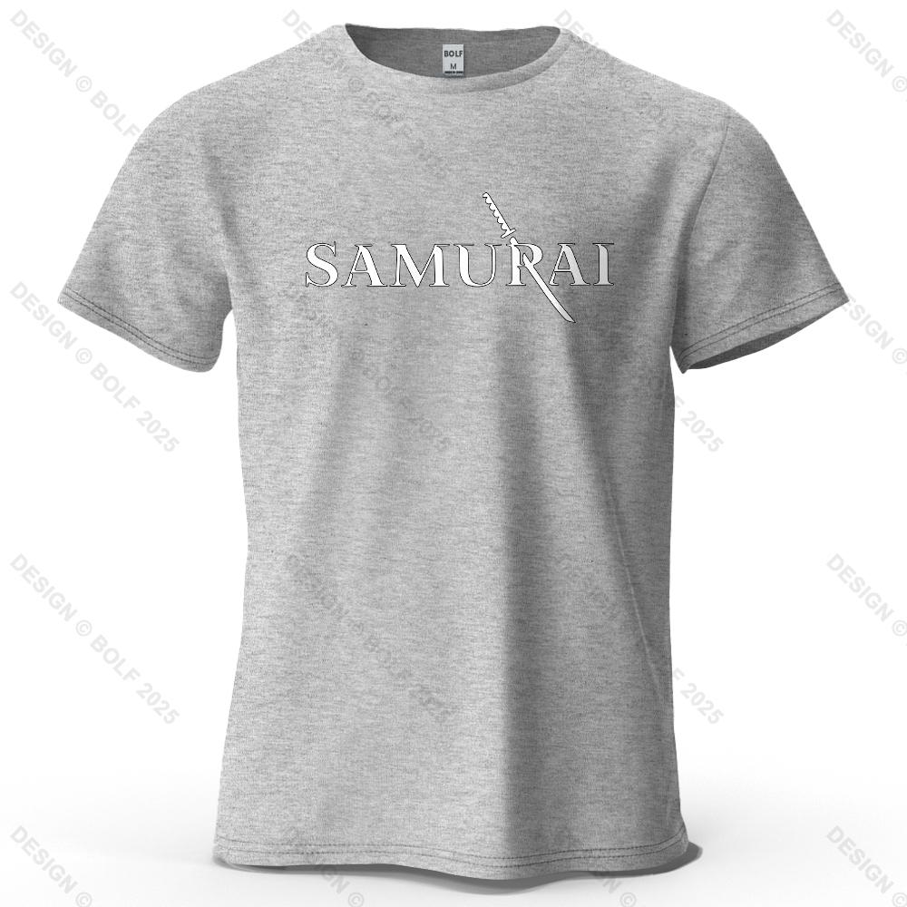 Samurai Sword Sharp Printed Men's T-Shirt 100% Cotton Oversized Martial Arts Fashion Graphic Tees for Women Tops Tees Streetwear