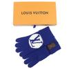 Excellent LOUIS VUITTON gloves LV medallion maille glove blue wool Women S Used