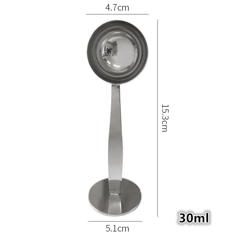 2-in-1 Stainless Steel Coffee Scoop 15/20/30ml Tamping Dual-Purpose Coffee Spoon Powder Hammer Tamper Measuring And Tamping