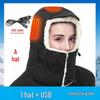 Electric Heated Hat - Smart Plus Velvet & Cotton Cap for Outdoor Cycling & Fishing Warmth