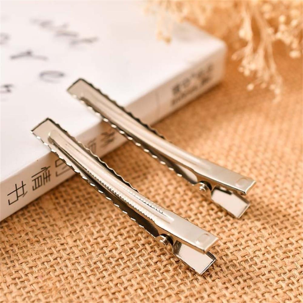 50Pcs Silver Metal DIY Hairpin Alligator Hair Clips Crocodile Clamp Duckbill Clip
