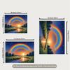2D Glitter Rainbow Backdrop, Starry Sky & Sunset Scenery Party Background