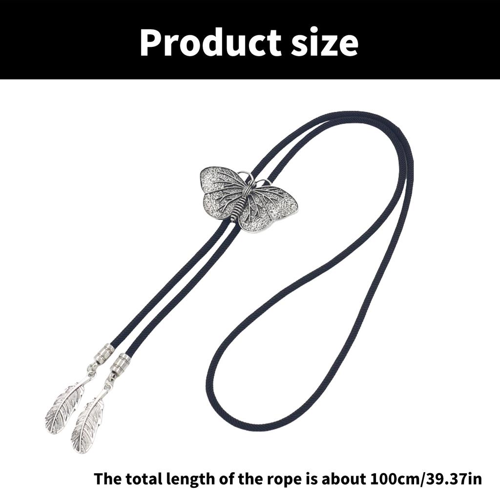 Vintage Western Cowboy Bolo Tie Butterfly Necktie Punk Lariat Necklace Costume Accessory Bolo Tie Western