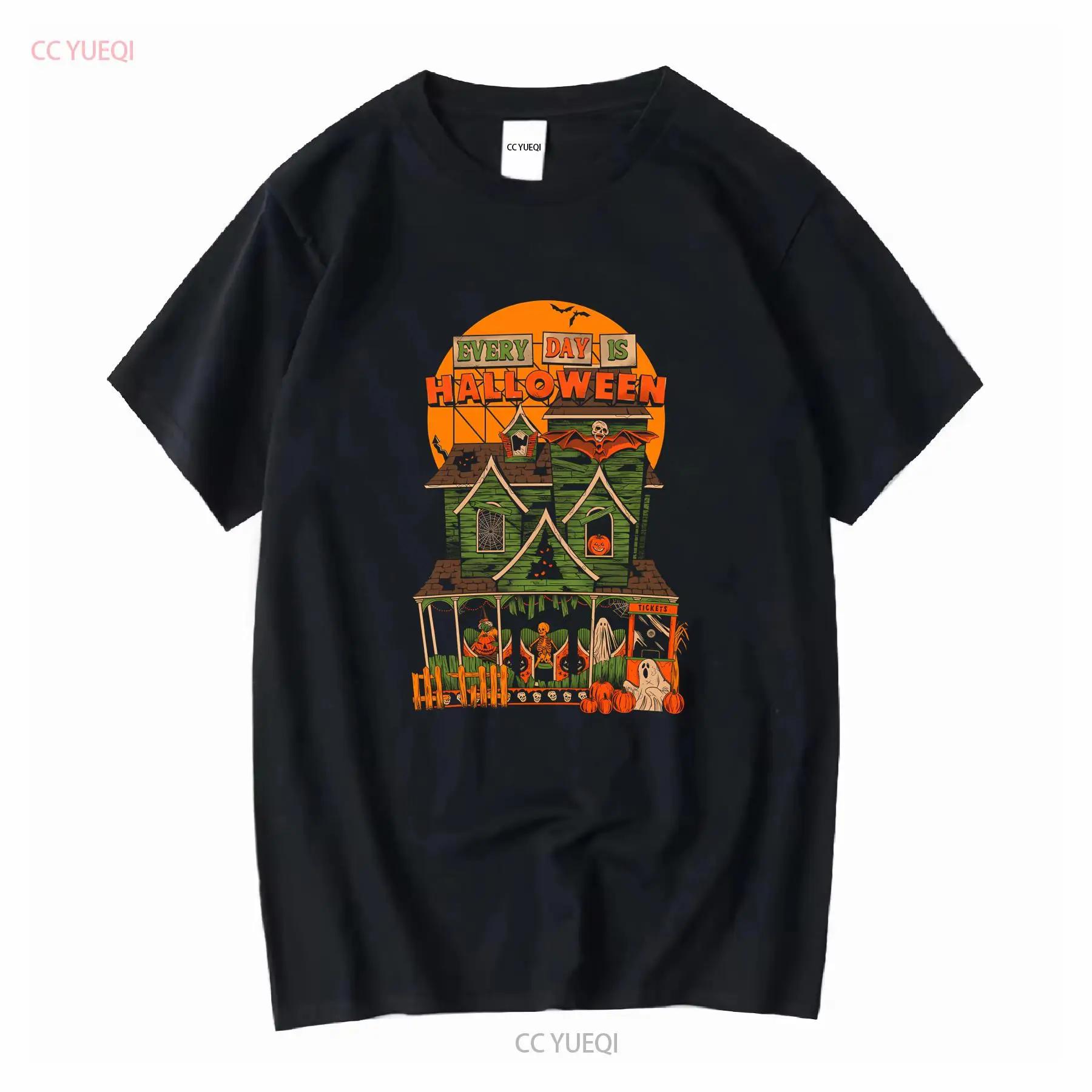 ФУТБОЛКА EVERY DAY IS HALLOWEEN 2023 EDITION винтажная Стирка Растянутая уличный стиль Стильная Дышащая мода homme S разноцветный