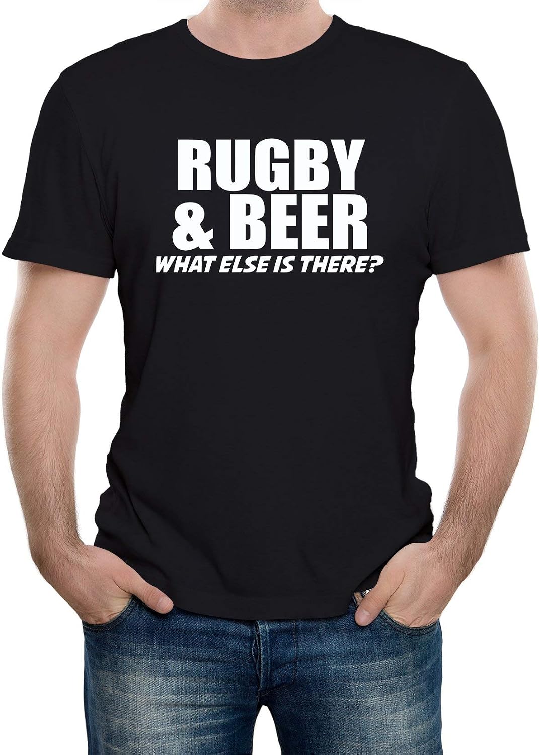 Rugby and Beer What Else is There? Funny Novelty Mens Drinking Slogan Gift Tshirt L