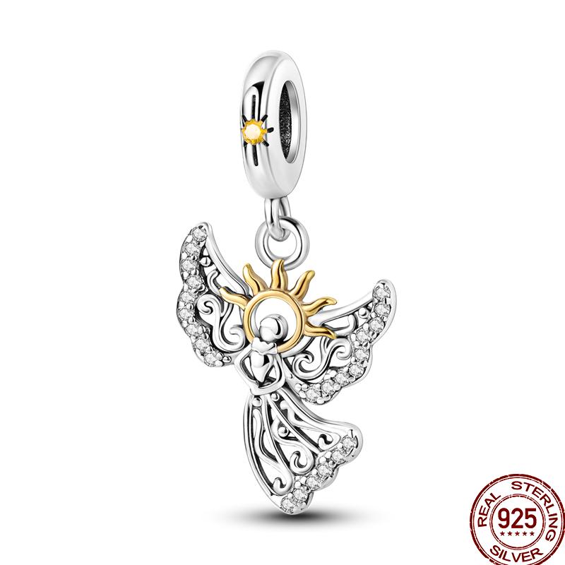 New Copper Religious Angel Cross Series Shiny Zircon Beads Suitable For 3Mm Original Bracelet Diy