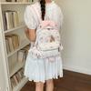 Schoolbag Japanese soft girl rabbit backpack full of printed strawberry cake embroidered backpack bow lace lace school bag