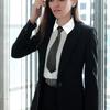 Womens Preppy Student Lapel False Collar with Black Necktie Front Elegant School Uniform Blouse Choker Neckwear Acessory