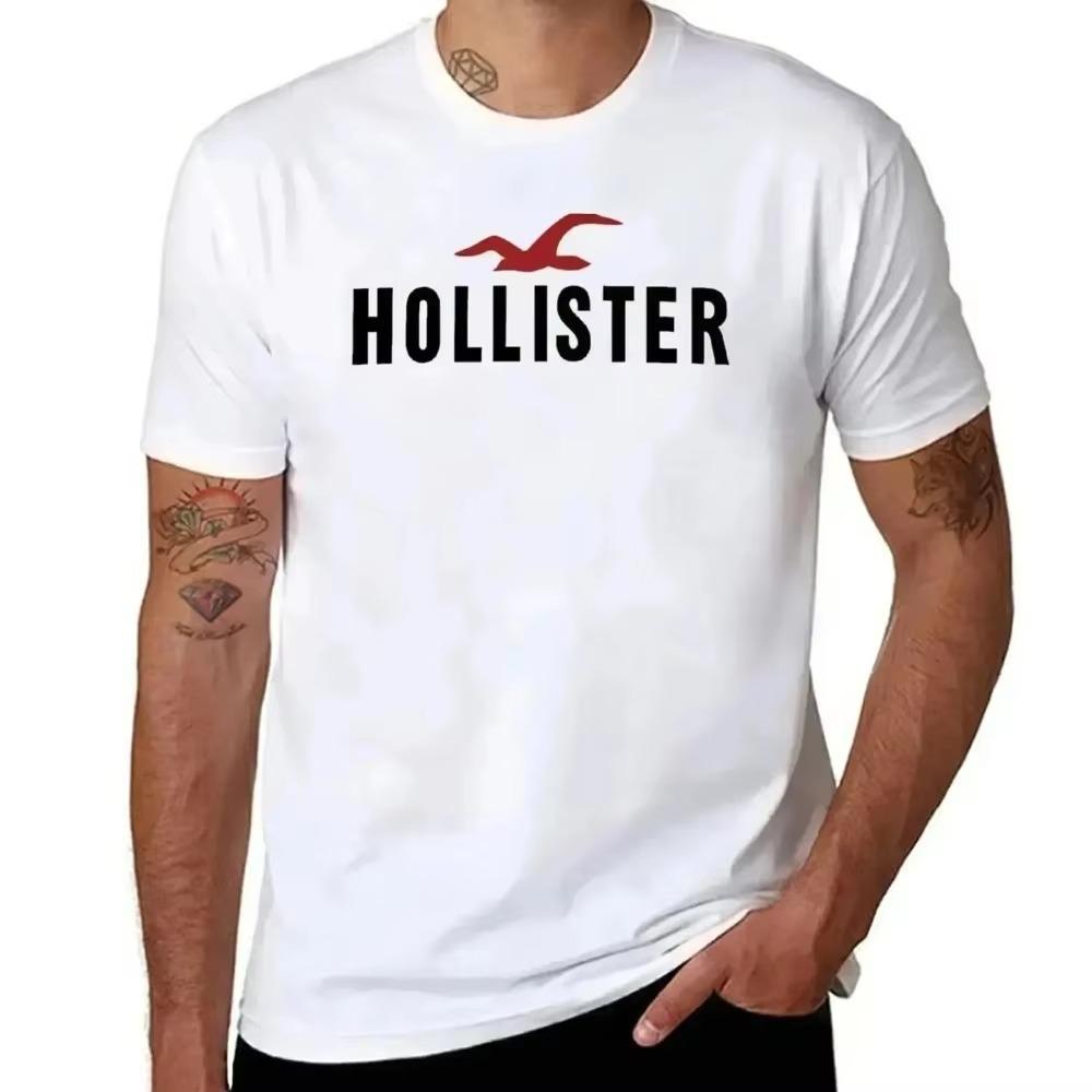 Hollister T-Shirt Aesthetic Clothing Tops Fruit of The Loom Mens T Shirts Tee Fashion Short Sleeve Tshirt Brand Summer Oversized