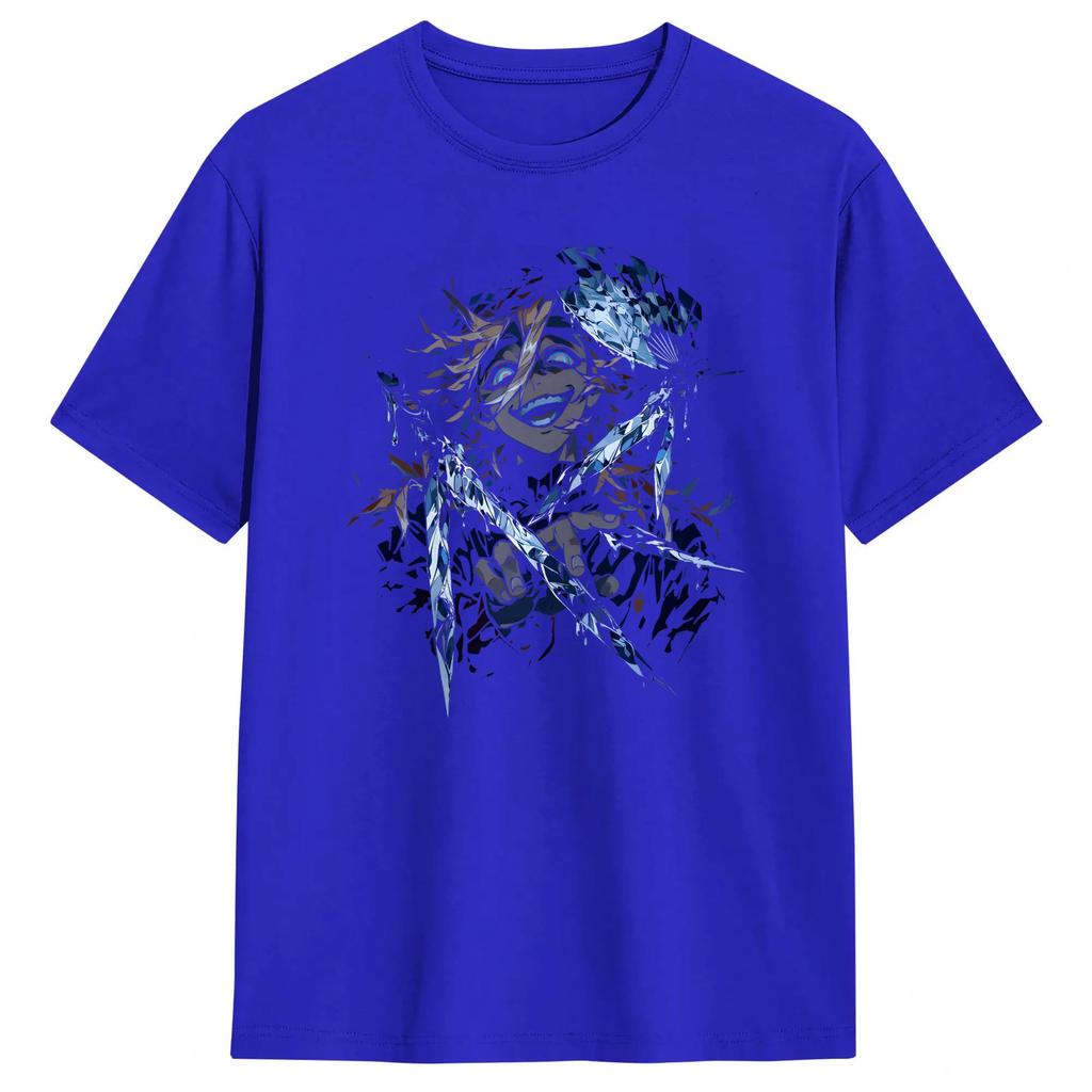 Casual Anime Douma Upper TShirt for Unisex O Neck Pure Cotton T Shirts Short Sleeve Tees Birthday Present Clothes