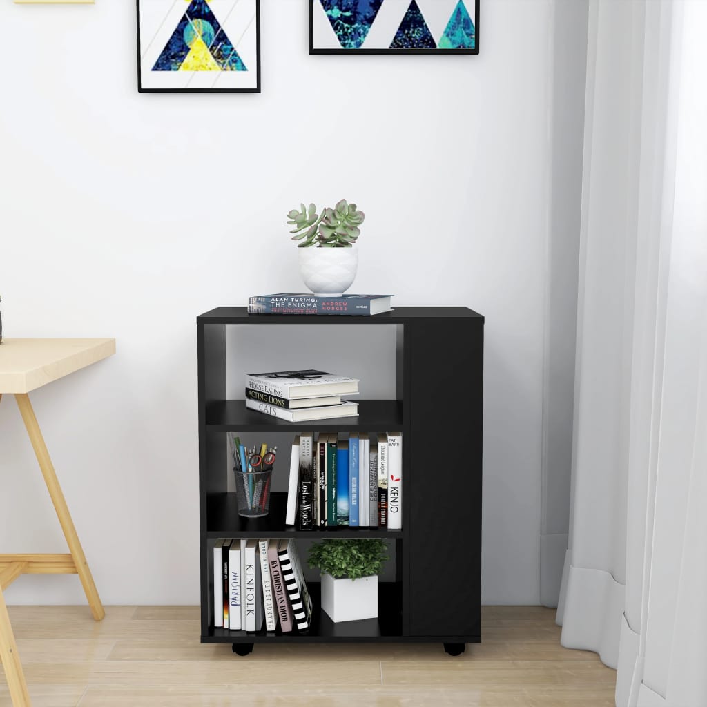 Mobiler Lagerschrank mit Rollen, Beistelltisch für das Wohnzimmer, Aufbewahrungsschrank, 60x35x75 cm