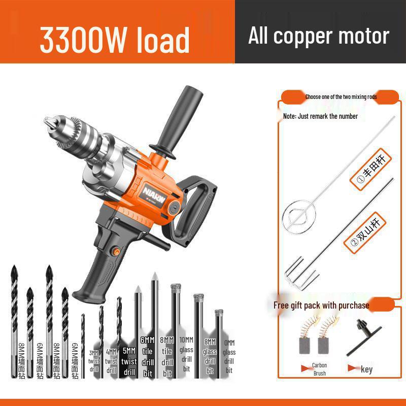 High-Power Electric Mixer for Paint, Putty, Powder, Cement, and Mortar