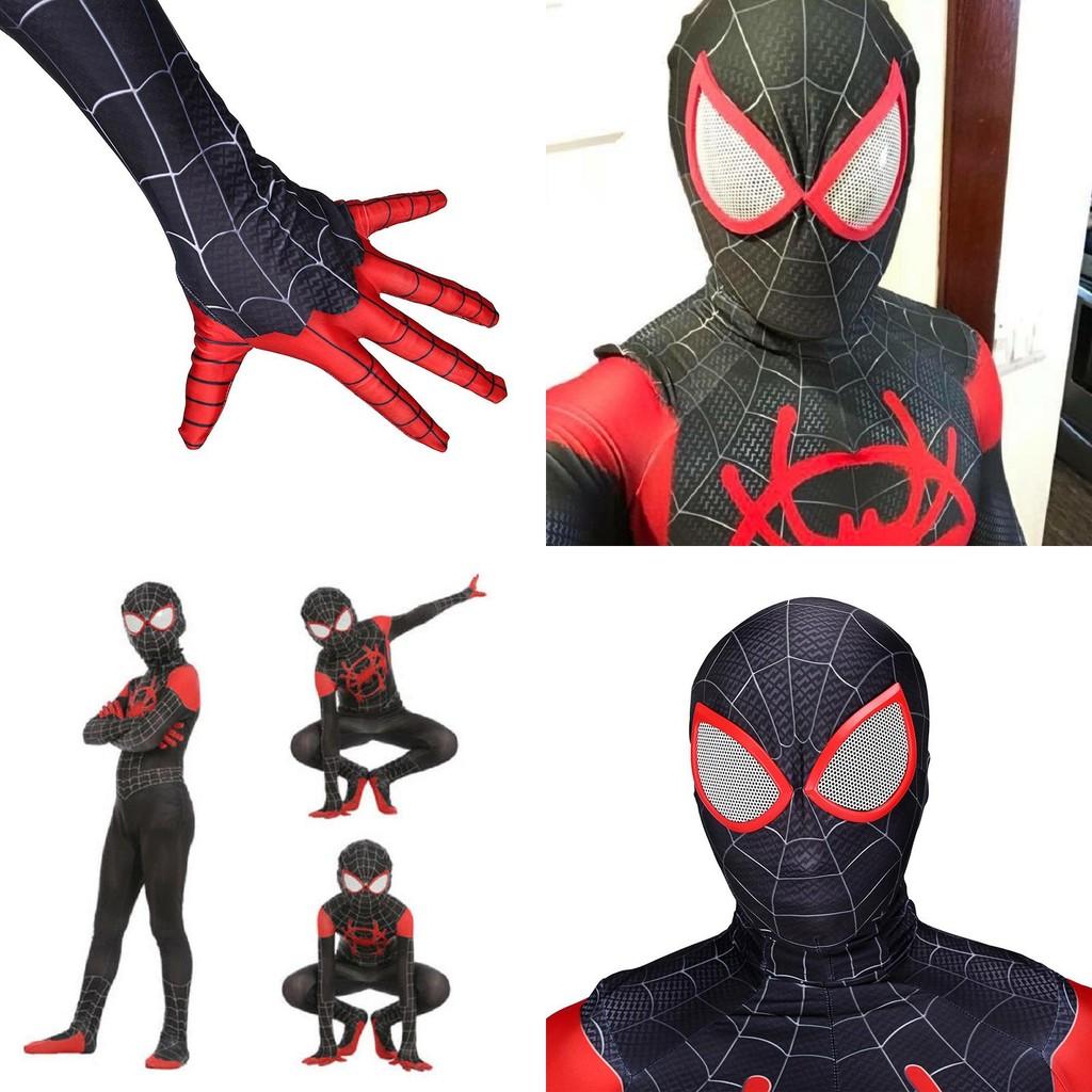 Costume Respirant et Extensible d'Araignée Miles Morales pour Enfants et Adultes