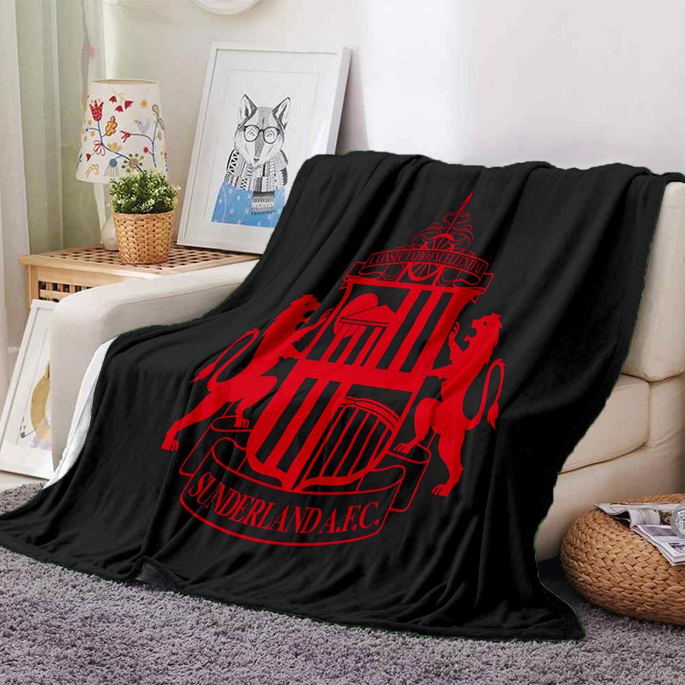 Sunderland football Flannel Blanket, Soft Polyester, Modern Design, All-Season for Camping, Travel, Gifts for holidays or birthdays