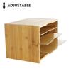 WKWKER File Organizer with 3 Adjustable Layers, Letter Case, Bamboo File Box, Desktop Storage, Office & Home Supplies, Document Case (Natural)